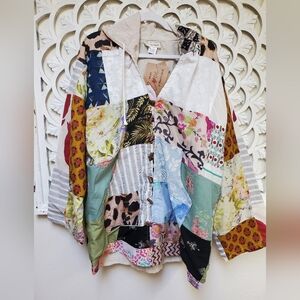 Ashley Taylor Lightweight Patchwork Coat One Size Fits Most (S, M, L) NWT